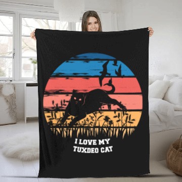 Discover I Love My Tuxedo Cat Fleece Blankets