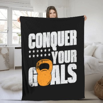 Discover Conquer Your Goals Exercise Gym Lover Fleece Blankets