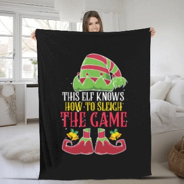 Discover Gamer This Elf knows How to Sleigh a Game Fleece Blankets