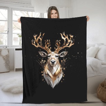 Discover Glam Christmas Reindeer Fleece Blankets