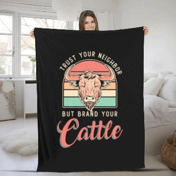 Discover Cattle Farming Trust Your Neighbor Farm Animals Fleece Blankets