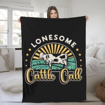 Discover Cattle Farming Lonesome Cattle Call Farm Animals Fleece Blankets