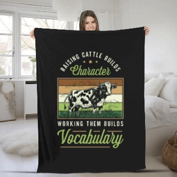Discover Cattle Farming Raising Cattle Builds Dairy Farmer Fleece Blankets