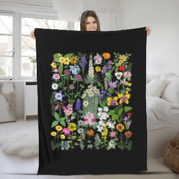 Discover Botanical Wildflower Floral Gardening Fleece Blankets