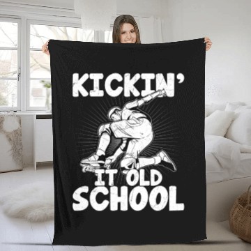 Discover Kickin' it Old School Skateboard Skater Skateboard Fleece Blankets