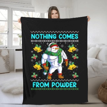 Discover Snowman Nothing Comes from Powder Funny Fleece Blankets