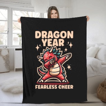 Discover Dragon Kids Year of the Dragon Dabbing Fleece Blankets