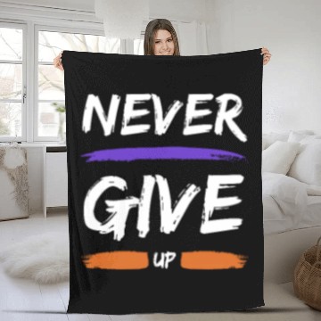 Discover Resilience Threads: Never Give Up Apparel Fleece Blankets