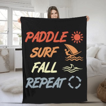 Discover Paddle Surf Fall Repeat Fleece Blankets