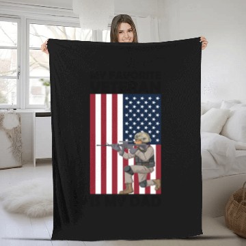 Discover My Favorite Veteran is My Dad Fleece Blankets