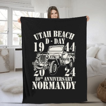 Discover Utah Beach D Day 1944 2024 80 Anniversary Normandy Fleece Blankets
