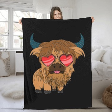 Discover Plain Highland Cow Fleece Blankets