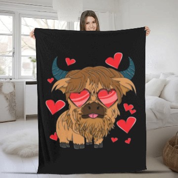 Discover Plain Highland Cow Fleece Blankets