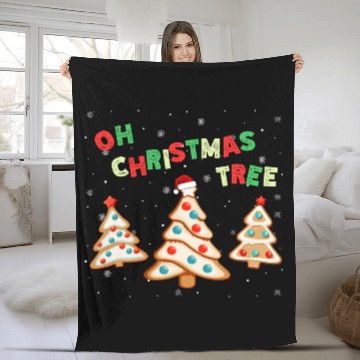 Discover Oh Christmas Tree Cakes Lovers Debbie Becky Jen Fleece Blankets