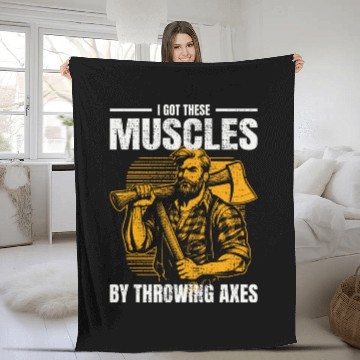 Discover Muscle-Forged Mastery: Lumberjack's Axe Throwing Fleece Blankets
