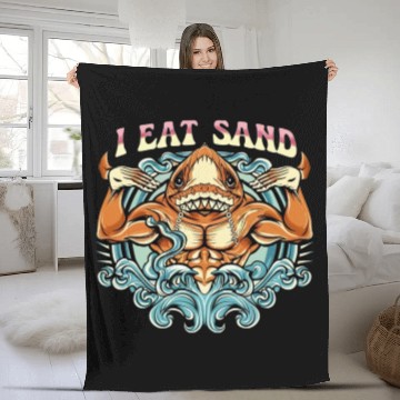Discover I Eat Sand and Muscular Orange Shank Fleece Blankets