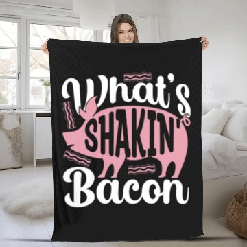 Discover Pig Farming What's Shakin' Bacon Farm Products Fleece Blankets