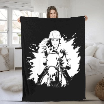 Discover Horse Riding Fleece Blankets