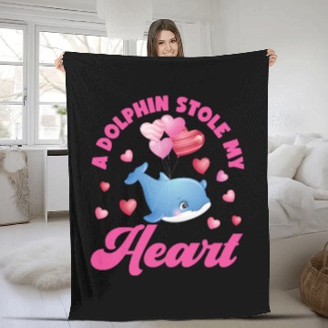 Discover Dolphin Valentines Day A Dolphin Fleece Blankets