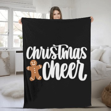 Discover Gingerbread Christmas CHEER Happy Holiday Fun Fleece Blankets