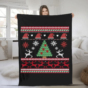 Discover Winter Knitting Funny Holiday Fleece Blankets