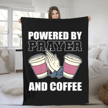 Discover Prayer and Coffee Coffee Lover Gift Fleece Blankets