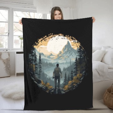 Discover Forest nature trekking adventure Fleece Blankets