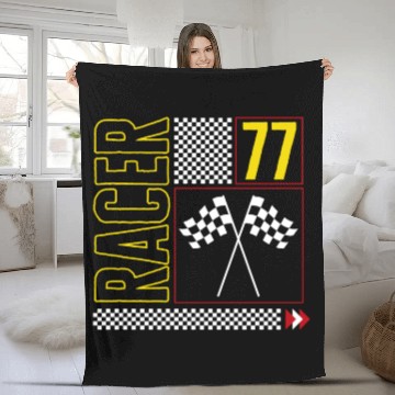 Discover Halloween Fleece Blankets, Racer 77 Checked Flag Design Fleece Blankets
