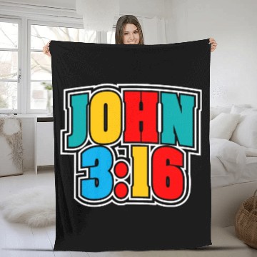 Discover John 3:16 Love Jesus Bible Text Christian Fleece Blankets