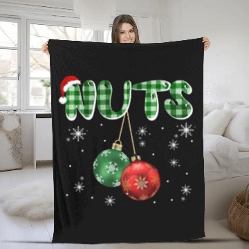 Discover Chest Nuts Christmas Funny Couple Matching Fleece Blankets