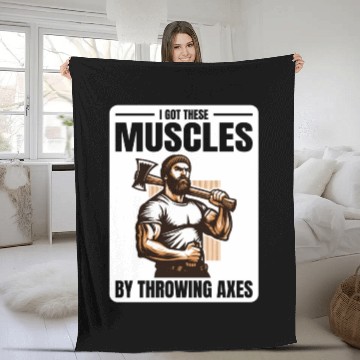 Discover Muscle-Forged Mastery: Lumberjack's Axe Throwing Fleece Blankets