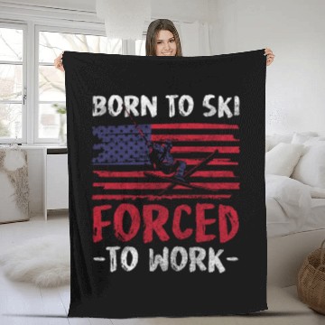 Discover Skiing Mountain Snow Ski Area Fleece Blankets