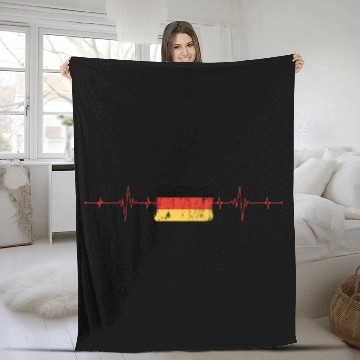 Discover Germany Flag Heartbeat Fleece Blankets