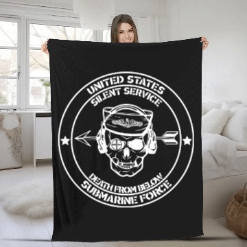Discover Us Submarine Force Death From Below Silent Service Fleece Blankets