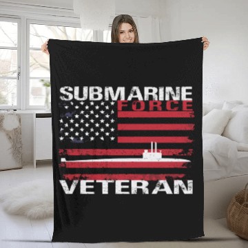 Discover Submarine Force Veteran Usa Flag White Stars Fleece Blankets