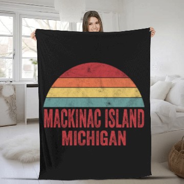Discover Vintage Mackinac Island Michigan Fleece Blankets