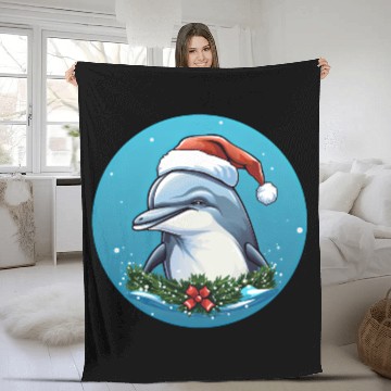 Discover Dolphin Christmas Fleece Blankets