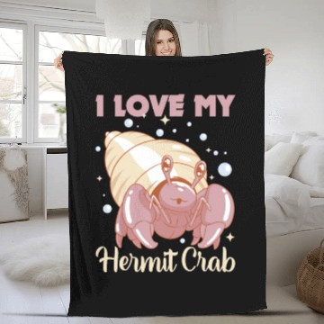 Discover I love my Hermit Crab Fleece Blankets
