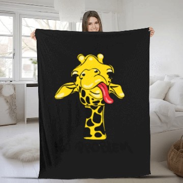 Discover Nonchalant Giraffe: No PROBLEM Attitude Fleece Blankets