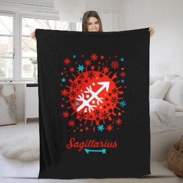 Discover Sagittarius in the Winter Wonderland Fleece Blankets