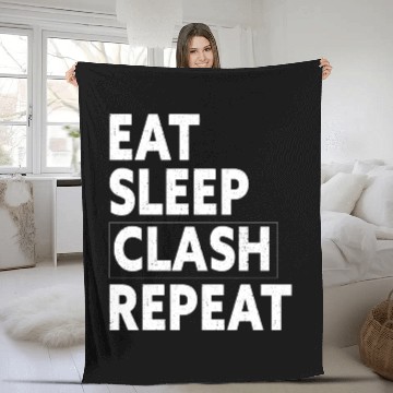 Discover Eat Sleep Clash Repeat Fleece Blankets Gift For Royale Gamer