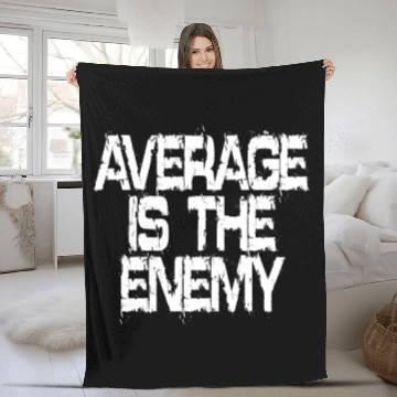Discover Average Is The Enemy Training Workout Running Gym Fleece Blankets