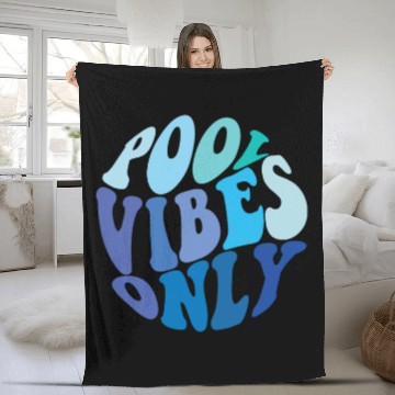Discover Pool Vibes Only Funny Swimming Pool Swim Team Fleece Blankets