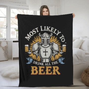 Discover Christmas Most Likely To Drink All The Beer Winter Fleece Blankets