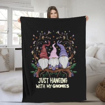 Discover Santa Just Hanging With My Gnomies Xmas Tree Fleece Blankets