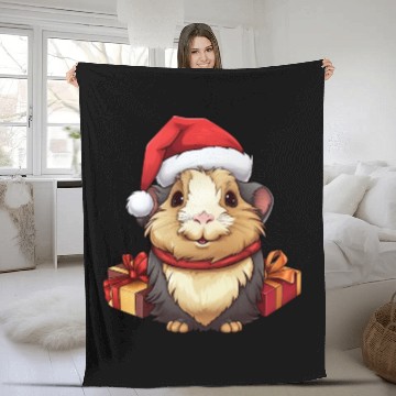 Discover Guinea pig Christmas Fleece Blankets