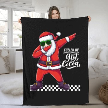 Discover Fueled by Hot Cocoa, dabbing Santa Fleece Blankets