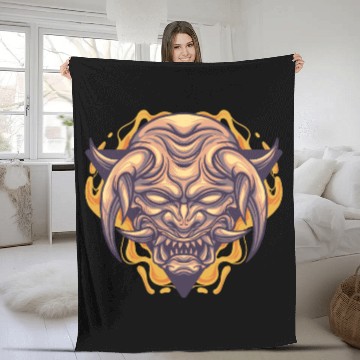 Discover horned devil Fleece Blankets