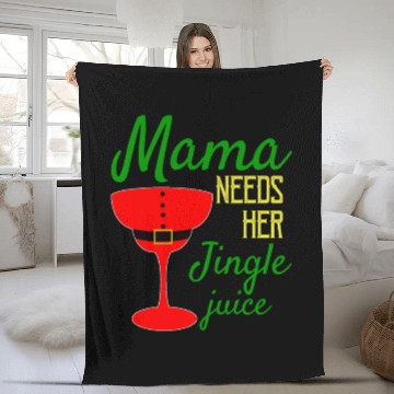 Discover Mom Jingle Juice Wine Gift Christmas Fleece Blankets