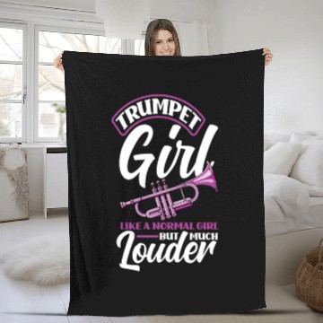 Discover Trumpet Girl Funny Trumpet Player Gift Fleece Blankets